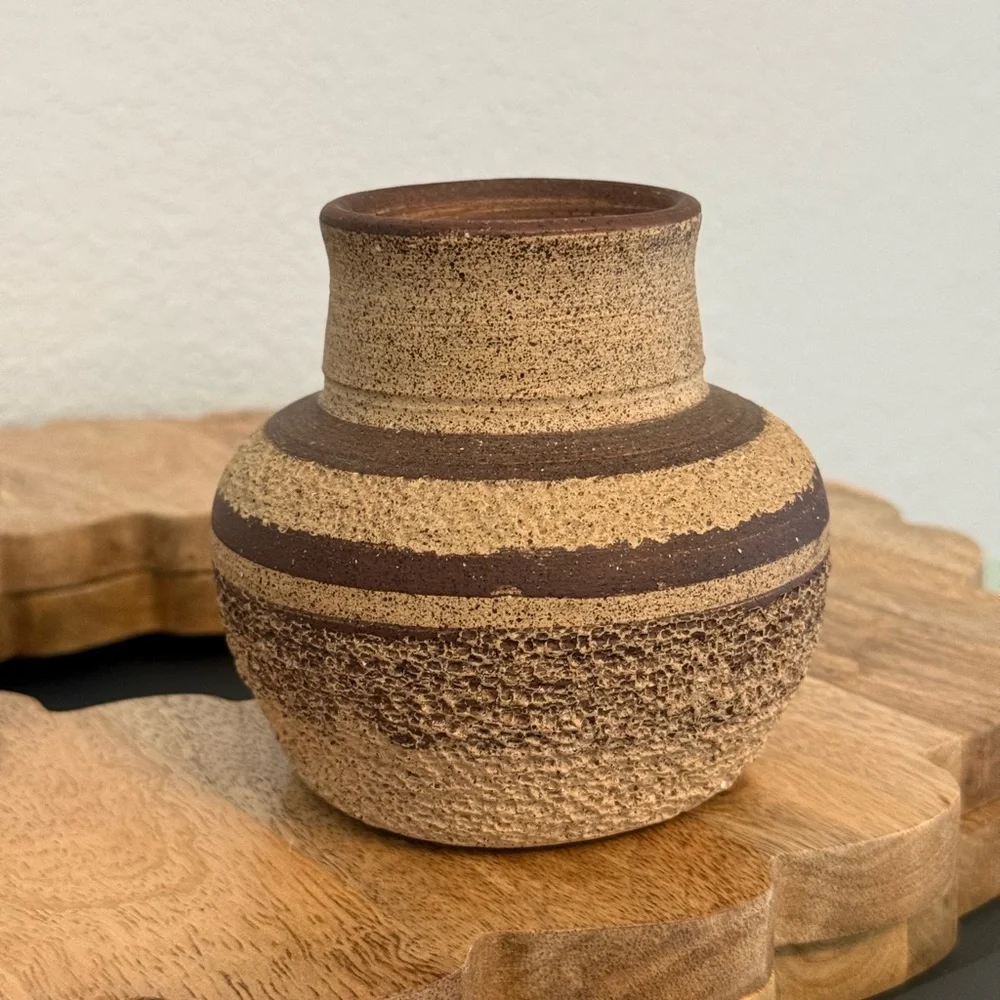 Handmade Rustic Brown Textured Vase